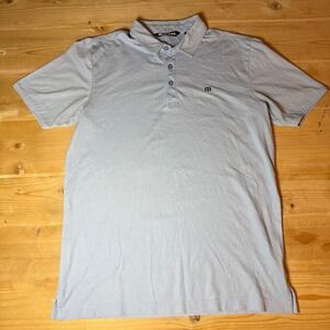 TravisMathew Mens Short Sleeve Polo Shirt Light Blue Golf Performance Size M